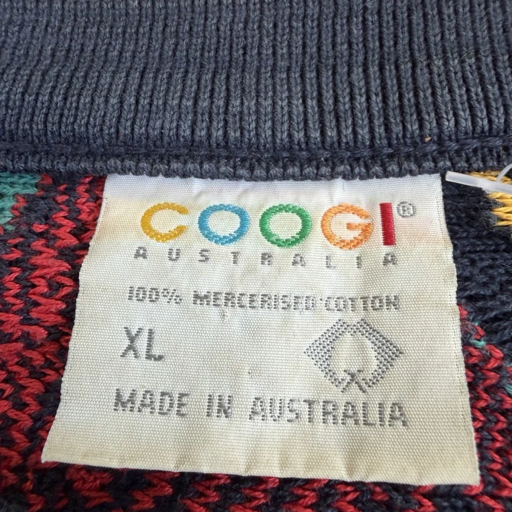 Vintage 90s Coogi Australia 3D Knit Crewneck Sweater Multicolored Size XL
